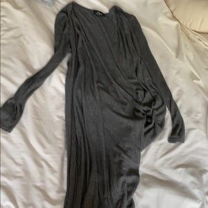 LONG SLEEVE THIN STRETCH CALF-LENGTH CARDIGAN
